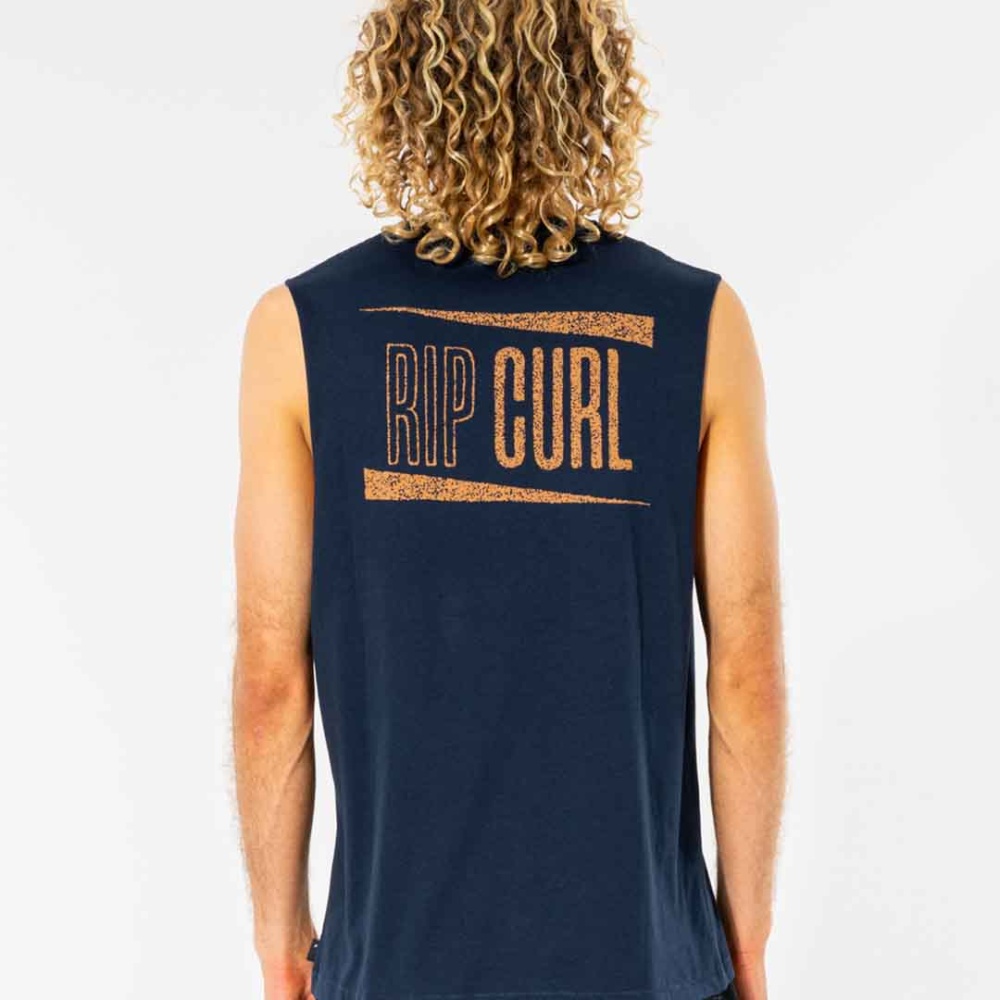 Rip Curl Wedge Muscle Tank Top in Navy