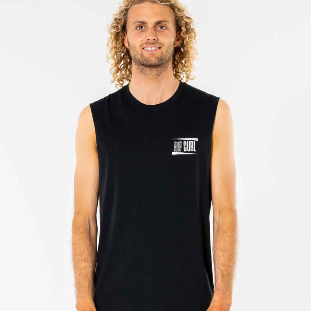 Rip Curl Wedge Muscle Tank Top in Black