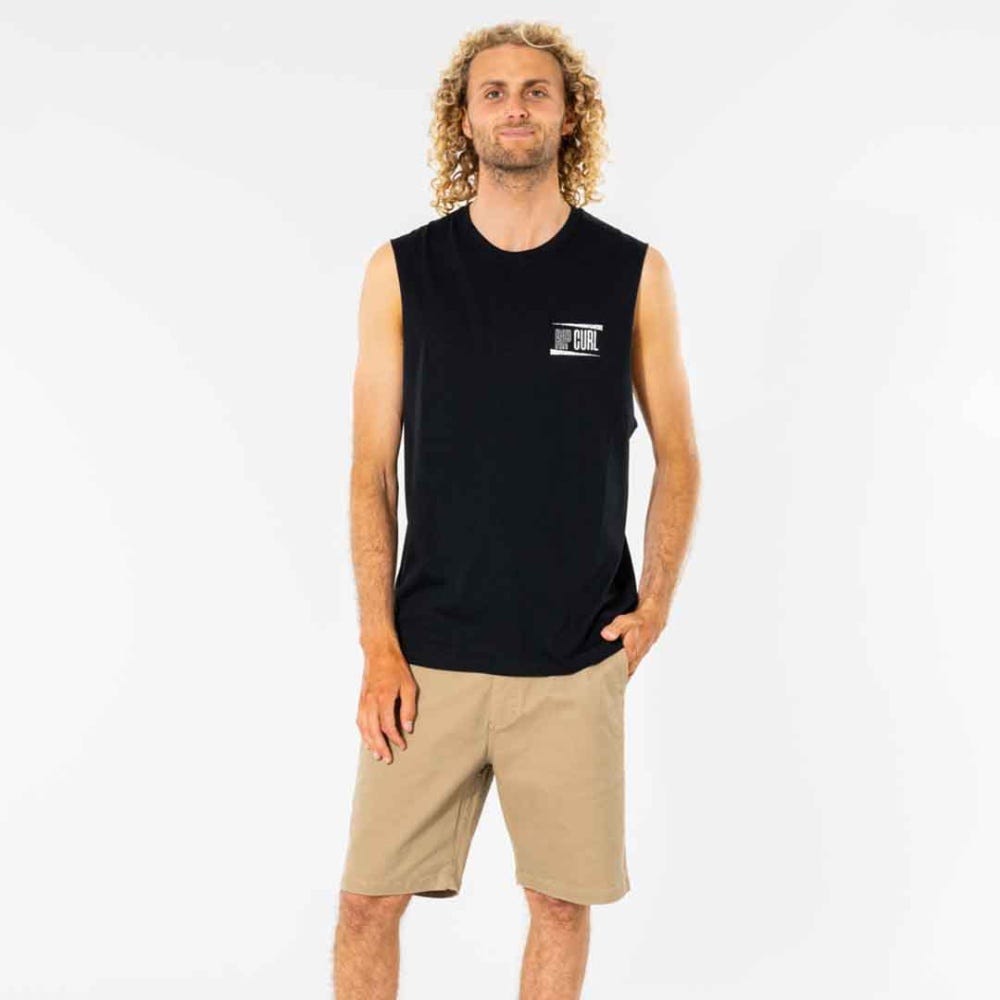 Rip Curl Wedge Muscle Tank Top in Black
