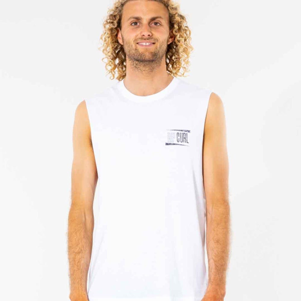 Rip Curl Wedge Muscle Tank Top in White