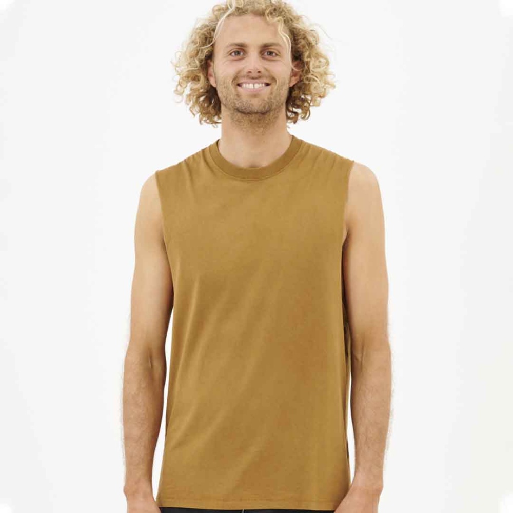 Rip Curl Plain Wash Muscle Tank in Gold
