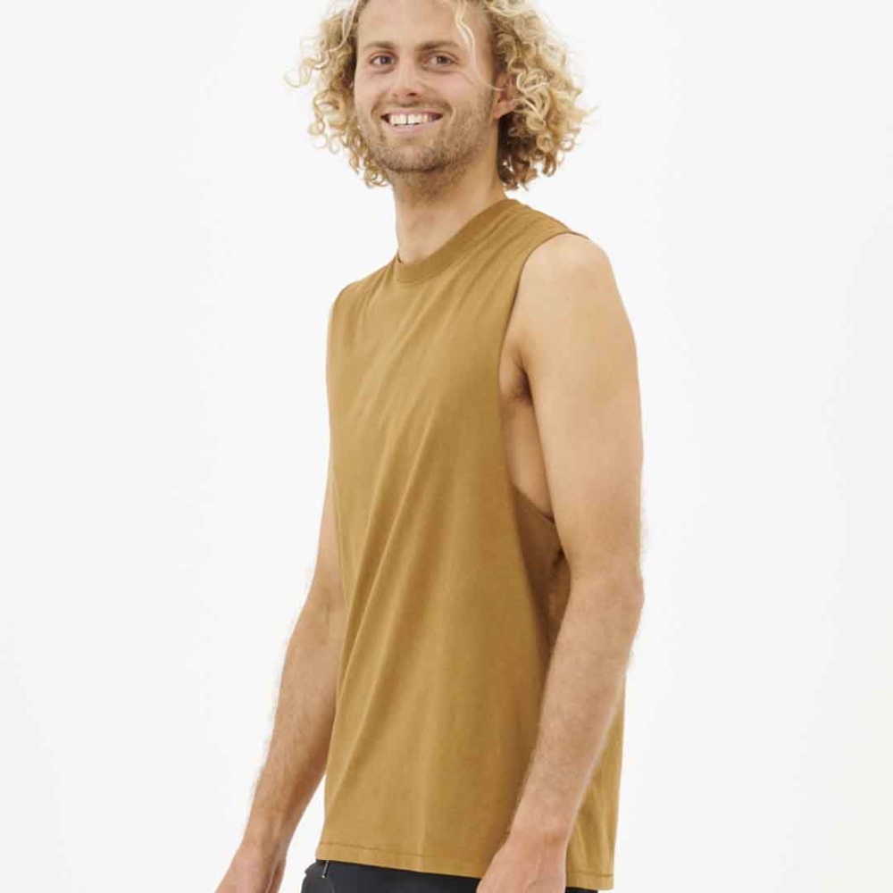 Rip Curl Plain Wash Muscle Tank in Gold