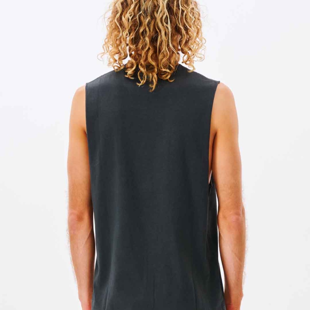 Rip Curl Plain Wash Muscle Tank in Washed Black