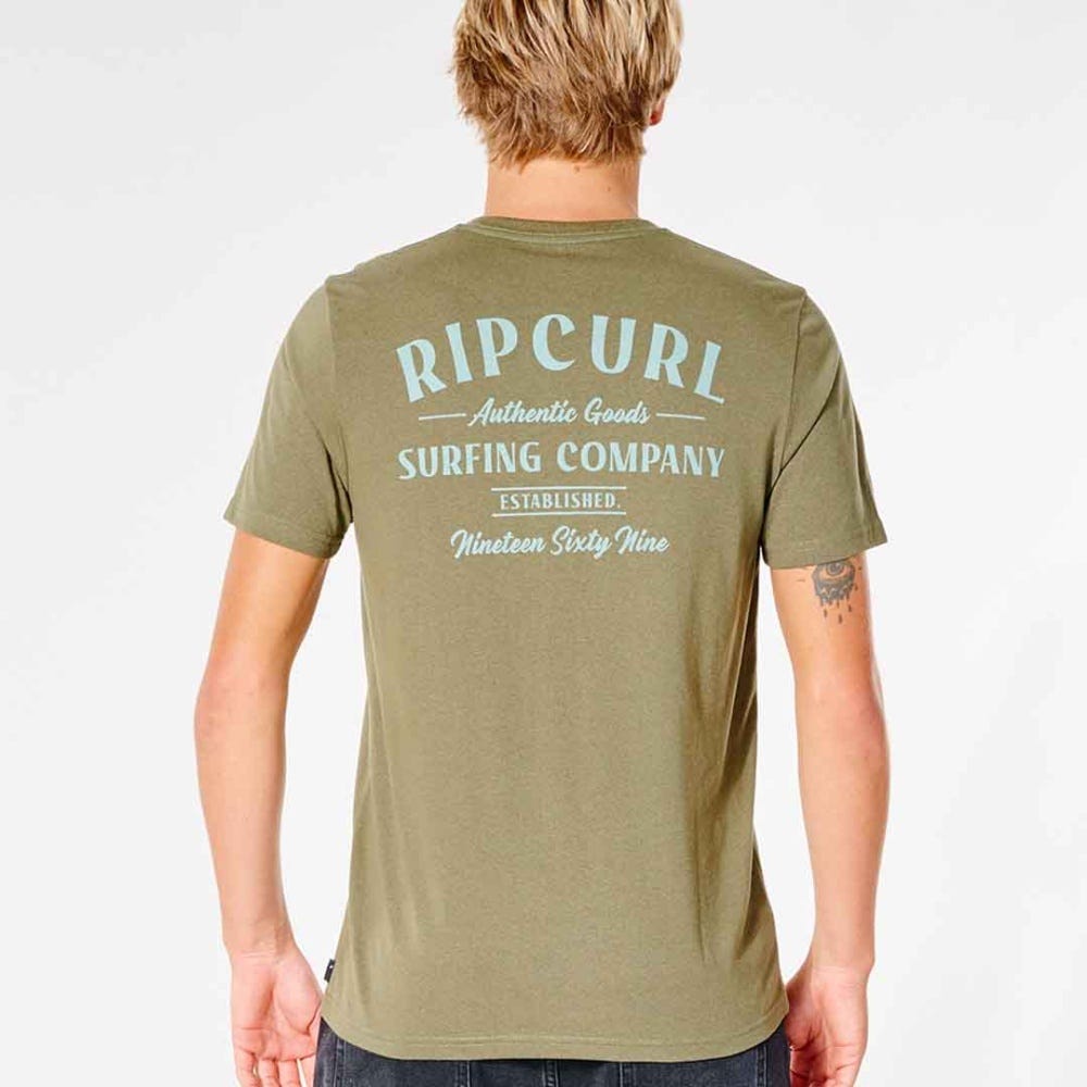 Rip Curl Authentic Goods T-Shirt in Olive Marle