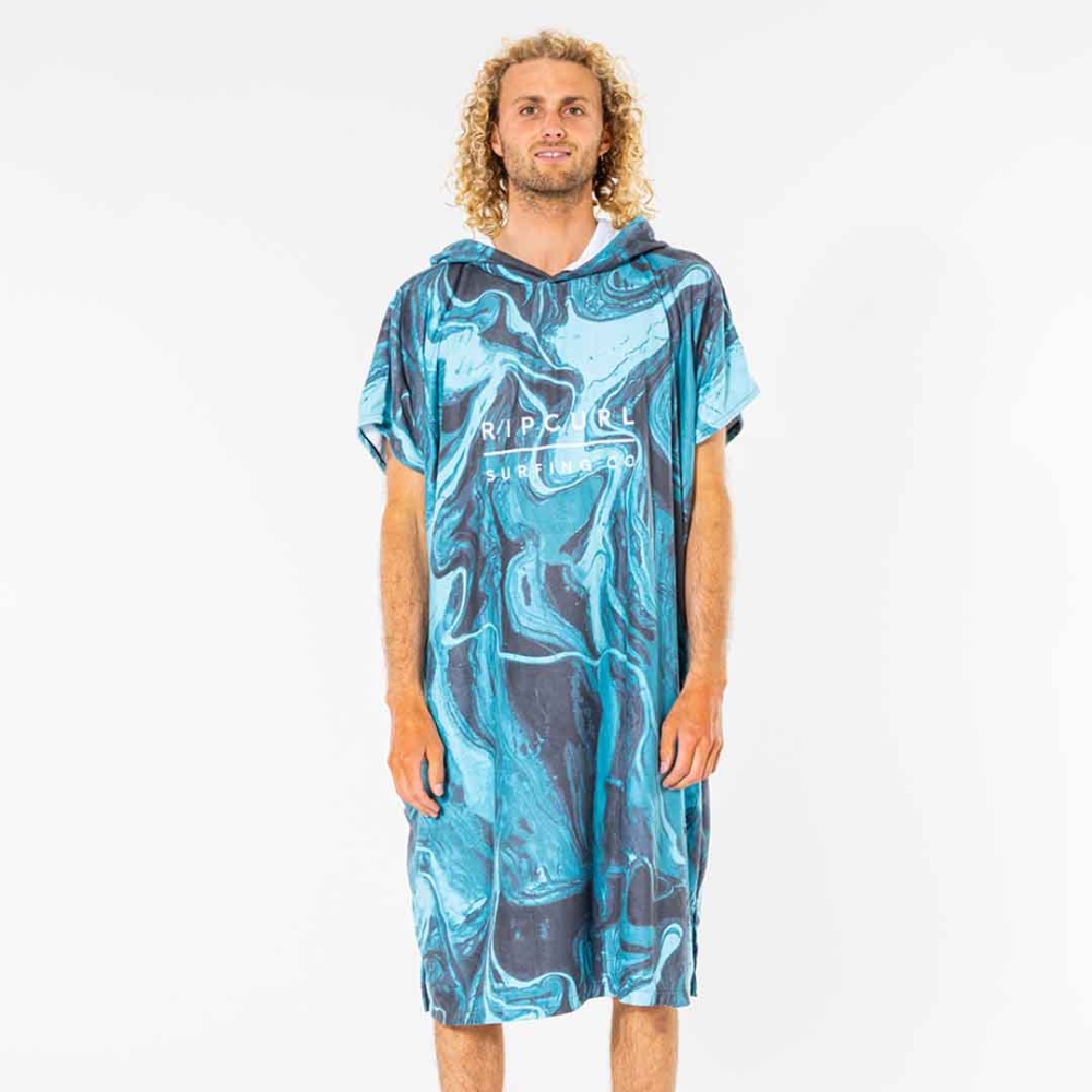 Rip Curl Mix Up Print Hooded Towel in Aqua