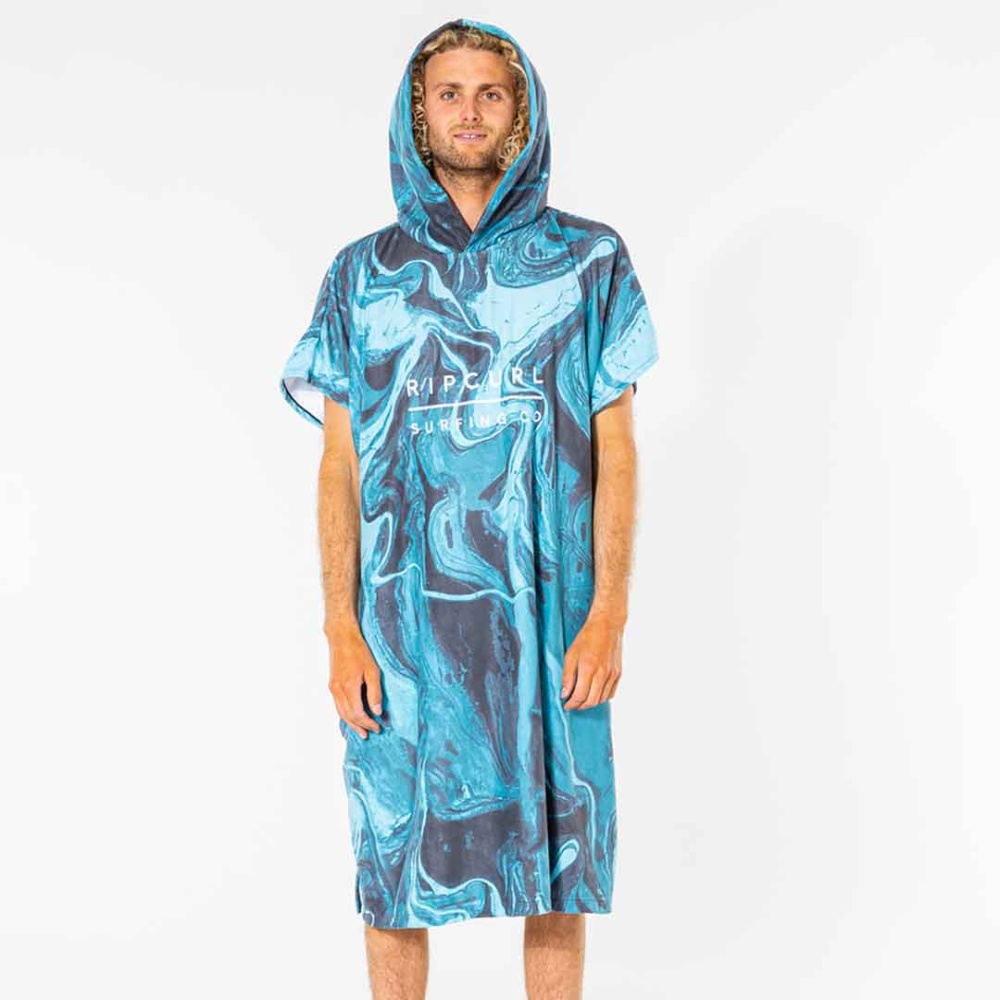 Rip Curl Mix Up Print Hooded Towel in Aqua