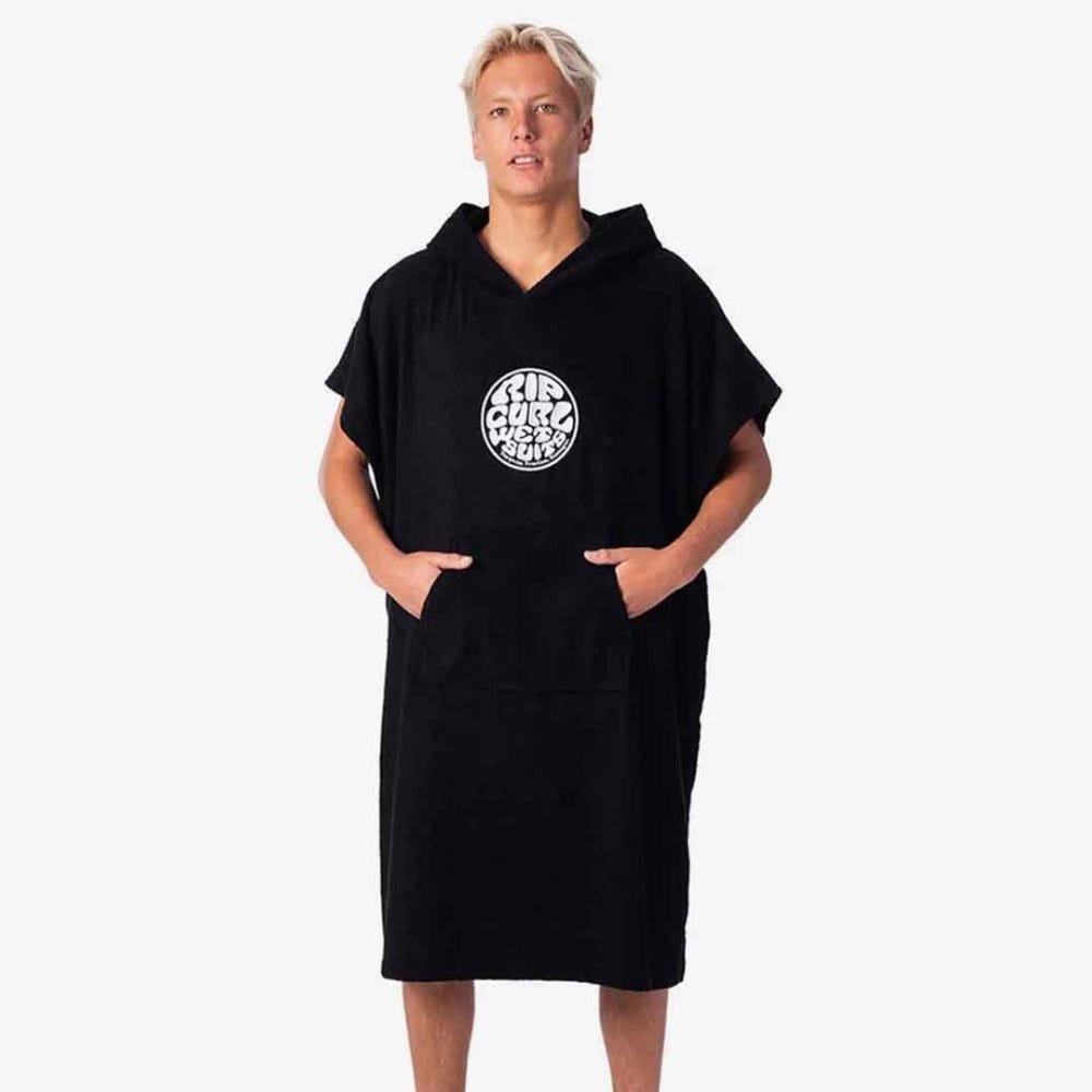Rip Curl Surf Changing Poncho Towel in Black