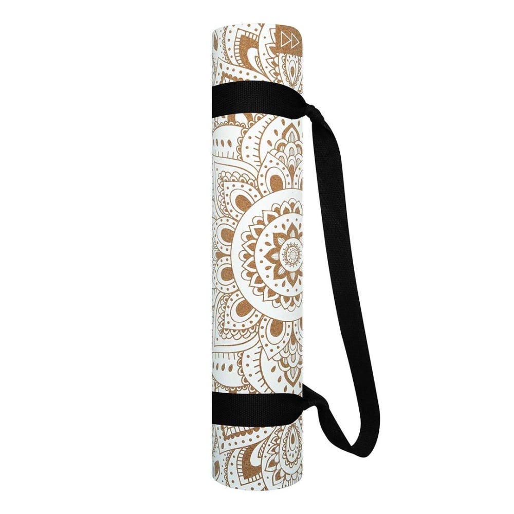 Yoga Design Lab 5.5mm Cork Yoga Mat in Mandala White