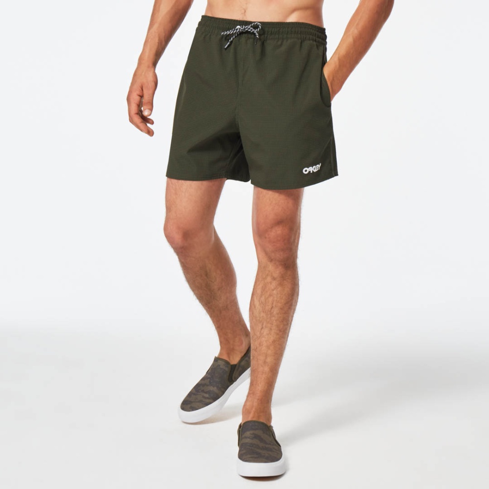 Oakley Seersucker 16" Beach Short in New Dark Brush