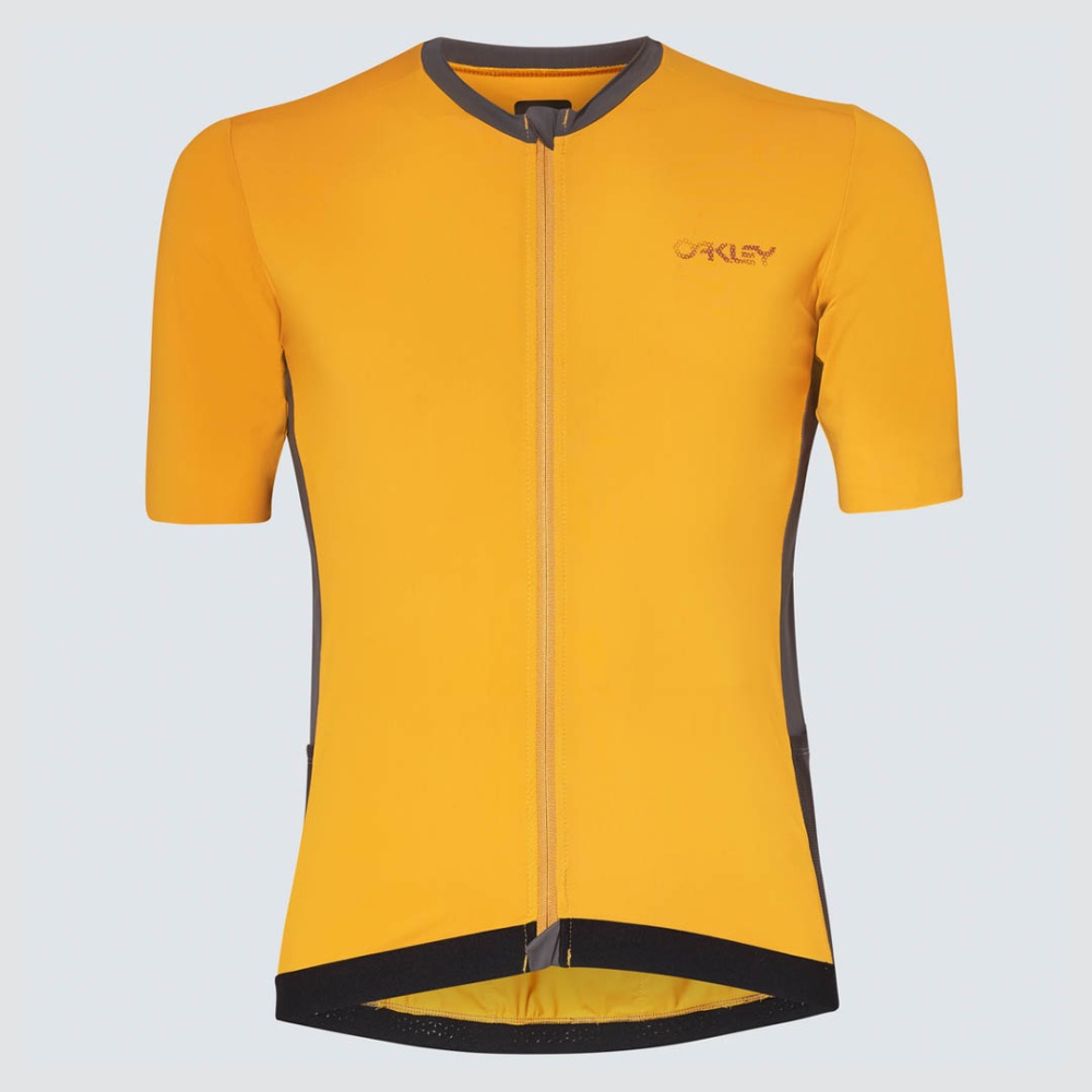 Oakley Point To Point Jersey for Cycling in Amber Yellow