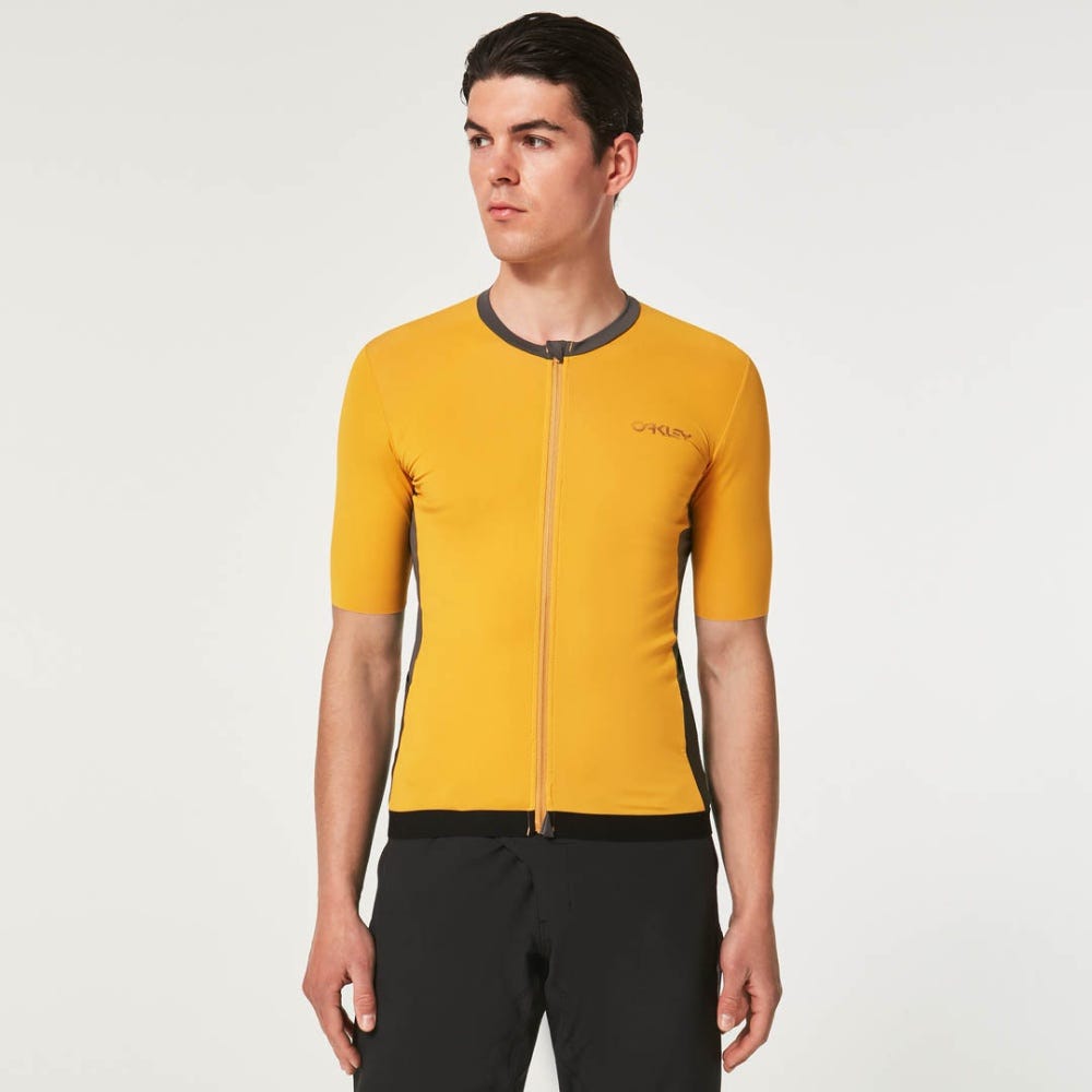 Oakley Point To Point Jersey for Cycling in Amber Yellow