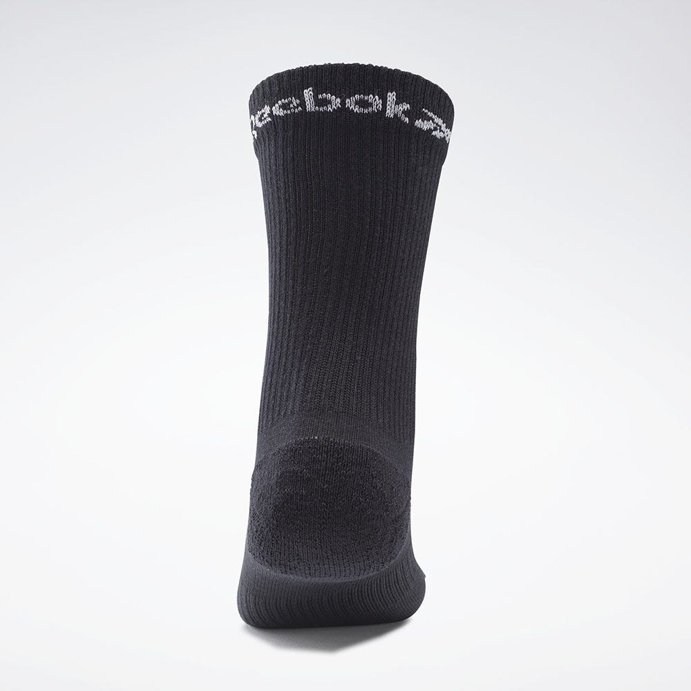 Reebok Active Foundation Mid-Crew Socks 3 Pairs In Black