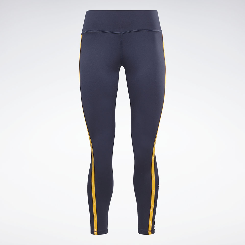 Reebok Piping Leggings In Vector Navy