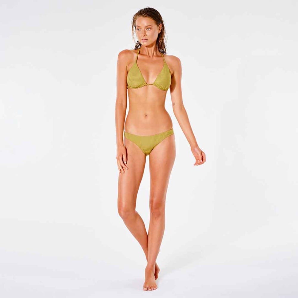 Rip Curl Premium Surf D-DD Sliding Tri Bikini Top in Khaki