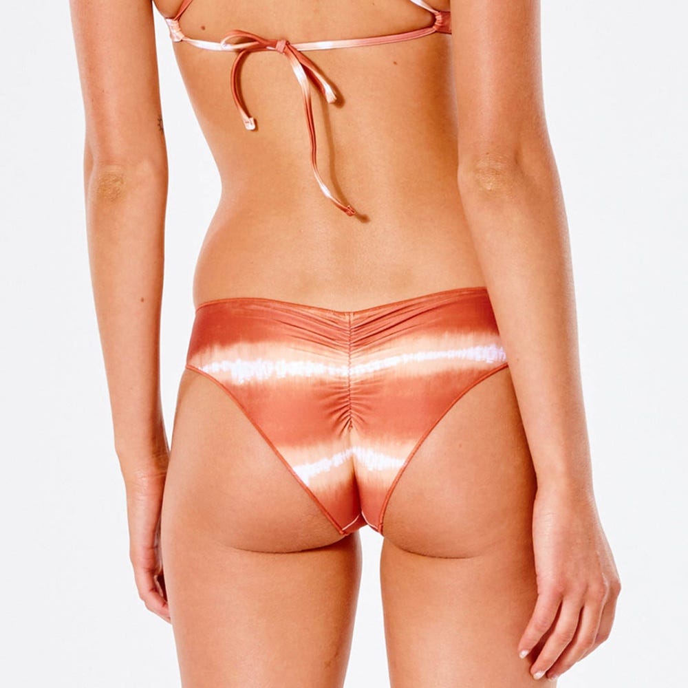 Rip Curl Classic Surf Eco Cheeky Coverage Bikini Bottom in Light Rust