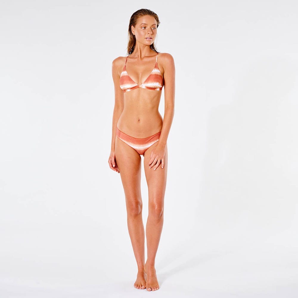 Rip Curl Classic Surf Eco Cheeky Coverage Bikini Bottom in Light Rust