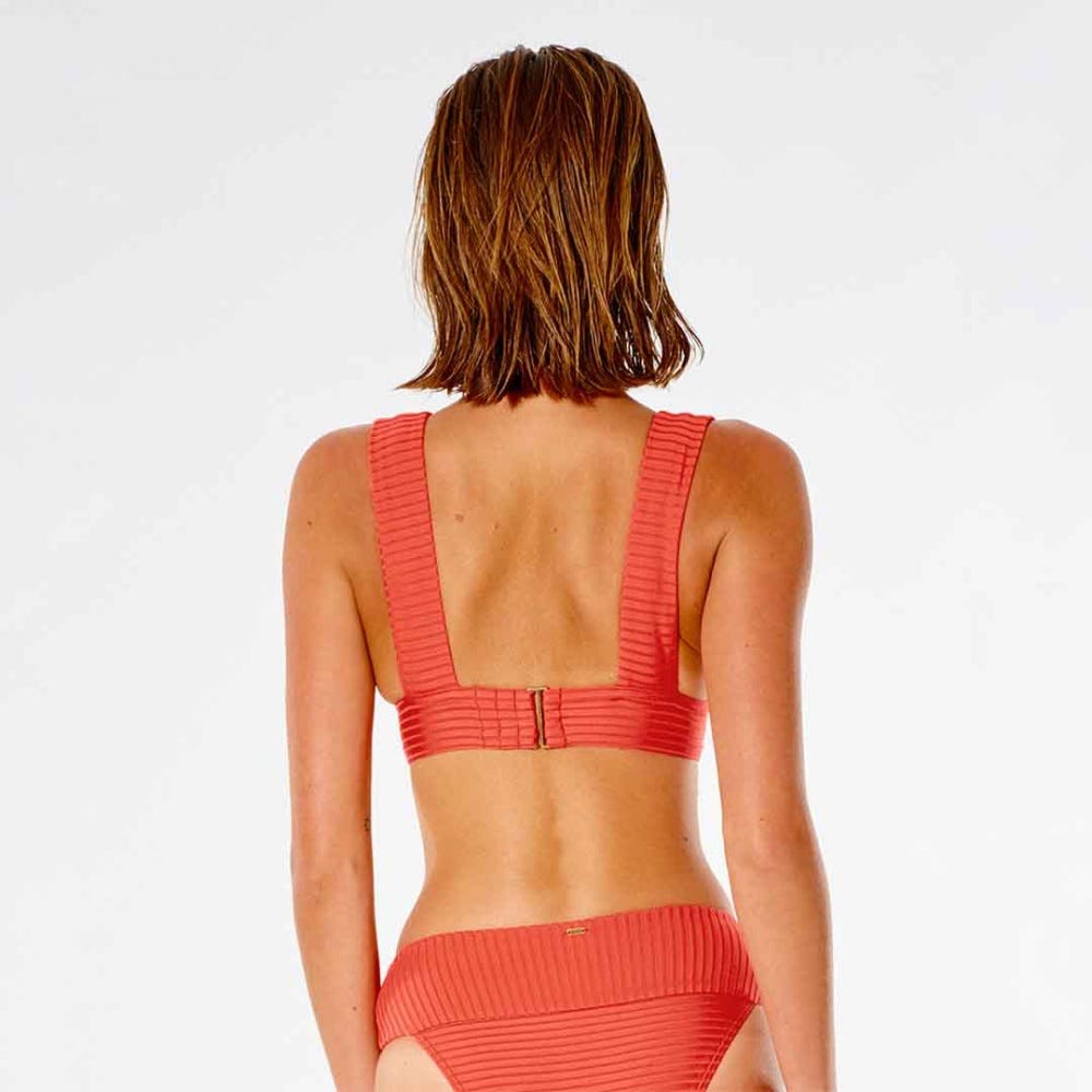 Rip Curl Premium Surf Deep V Bikini Top in Red