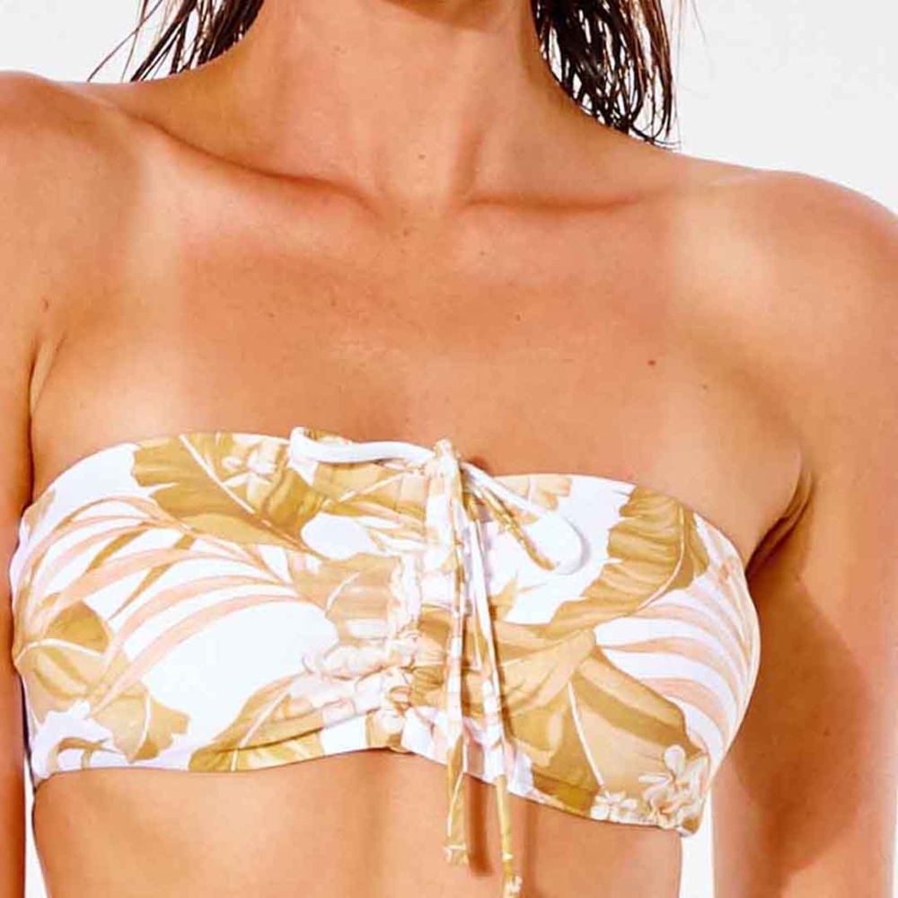 Rip Curl Namotu Bandeau Bikini Top in White