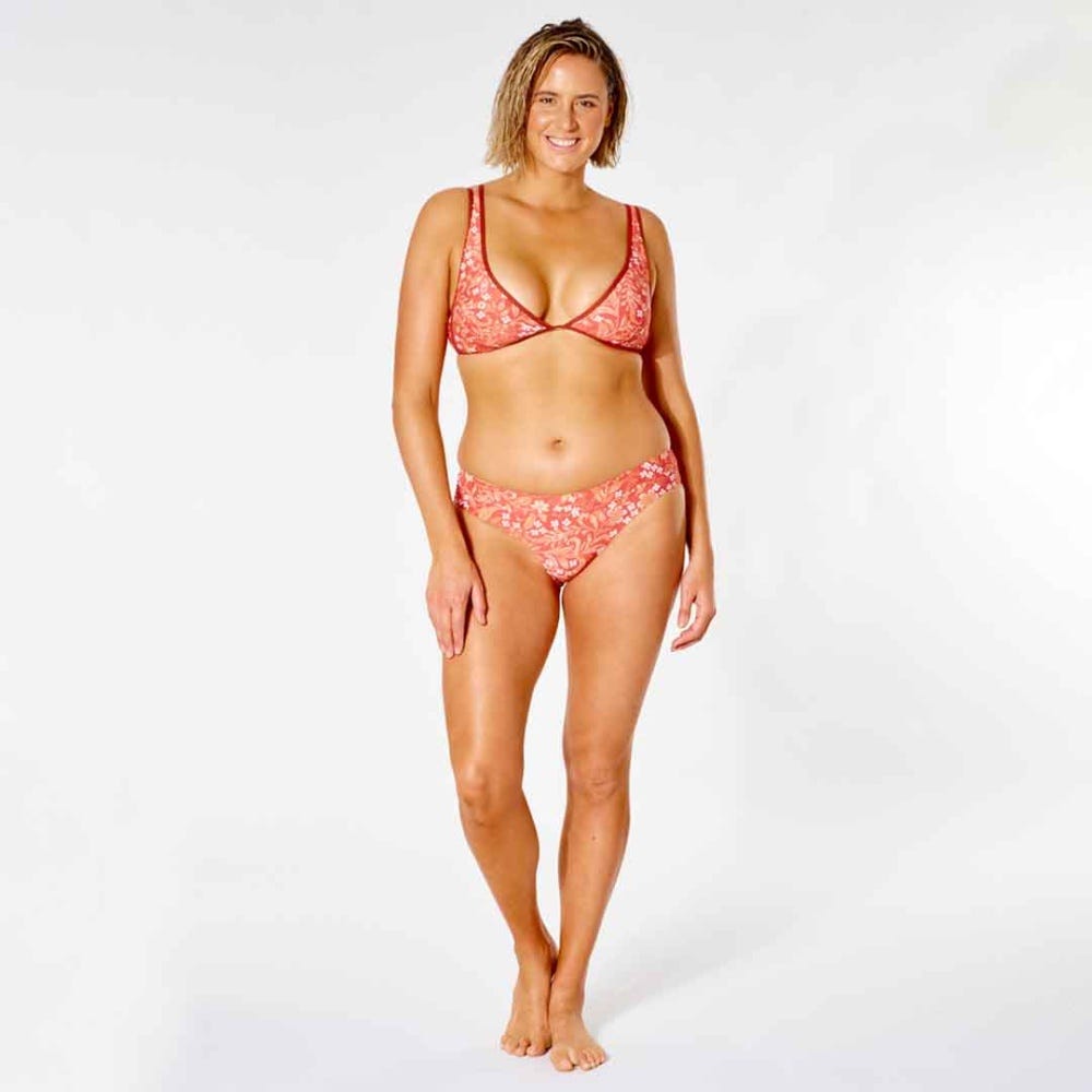 Rip Curl Lunar Tides Deep V Bikini Top in Red