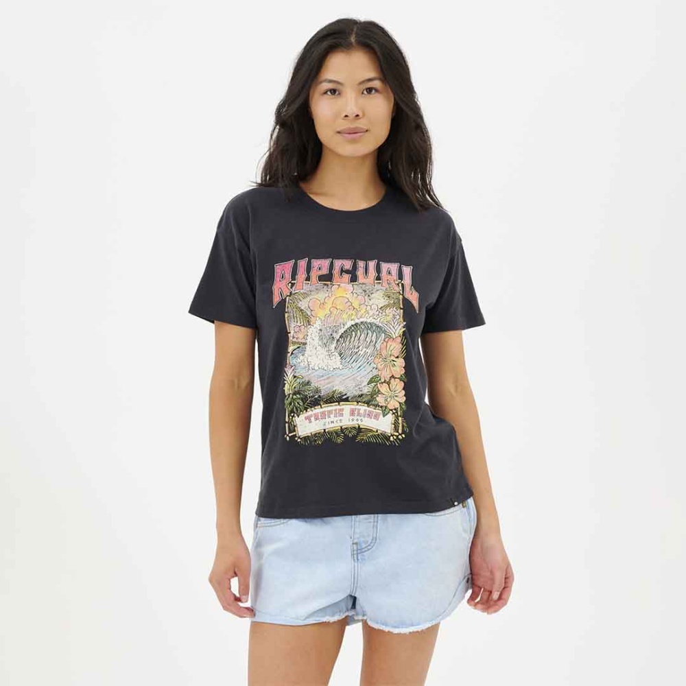 Rip Curl Tropic Bliss Relaxed T-Shirt in Washed Black