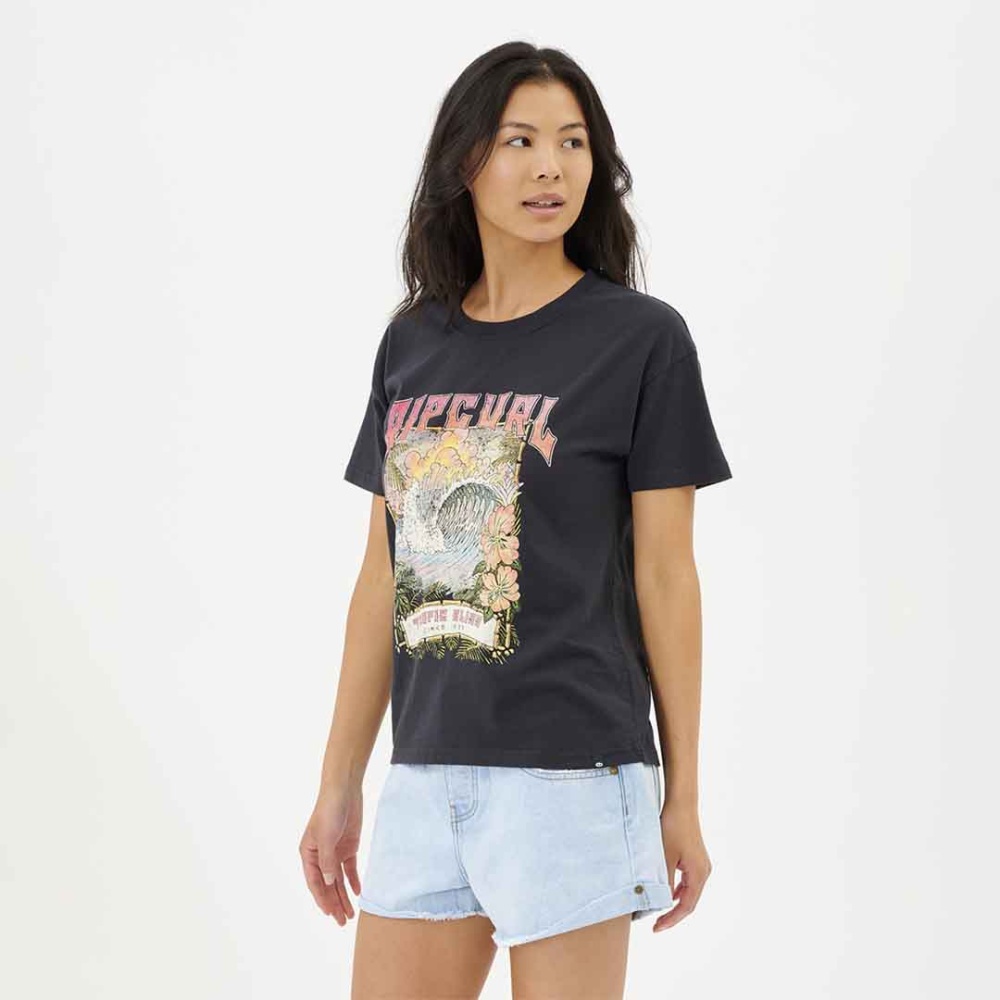 Rip Curl Tropic Bliss Relaxed T-Shirt in Washed Black