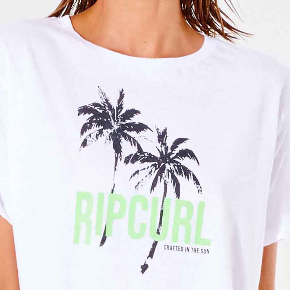 Rip Curl Palm Shade Crop T-Shirt in Optical White