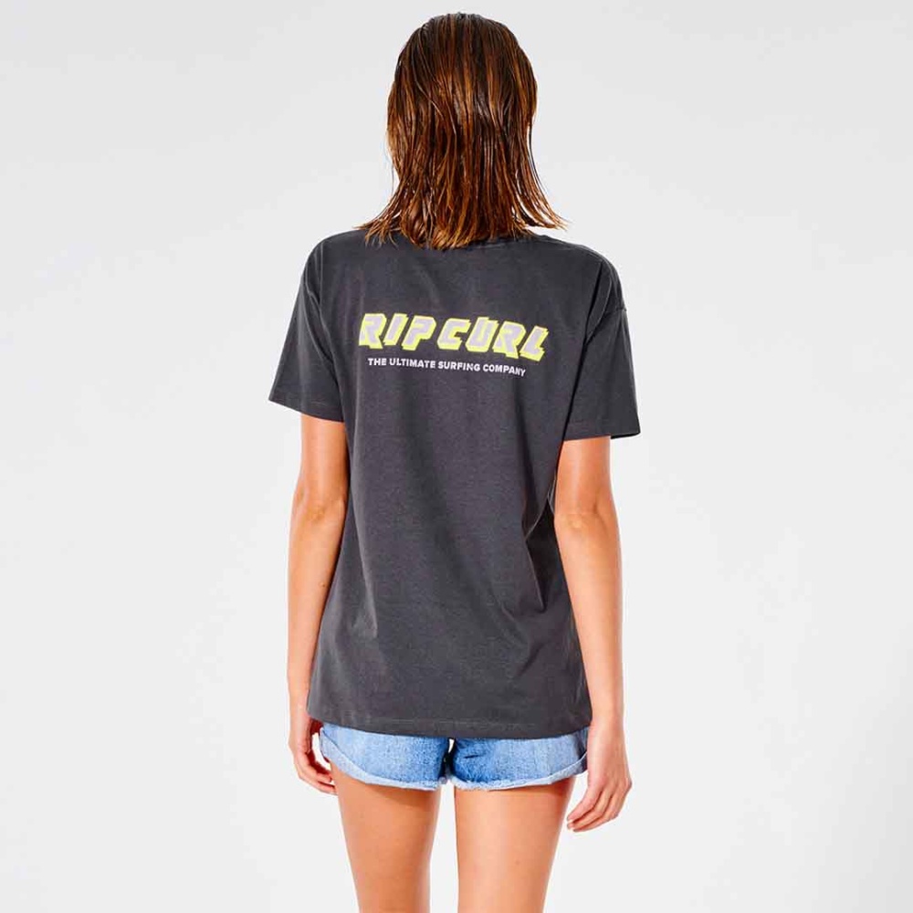 Rip Curl Fadeout Icon T-Shirt in Washed Black