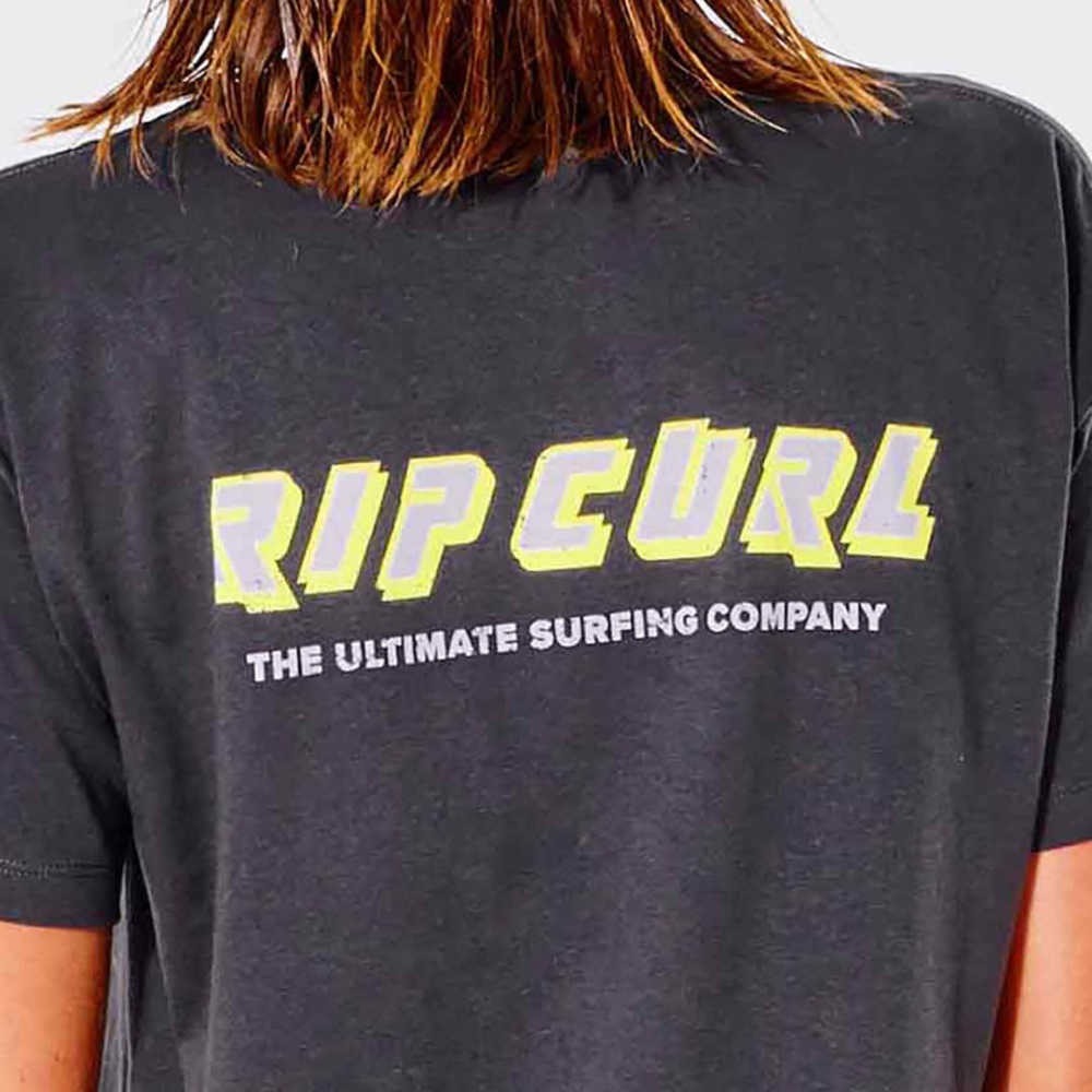 Rip Curl Fadeout Icon T-Shirt in Washed Black