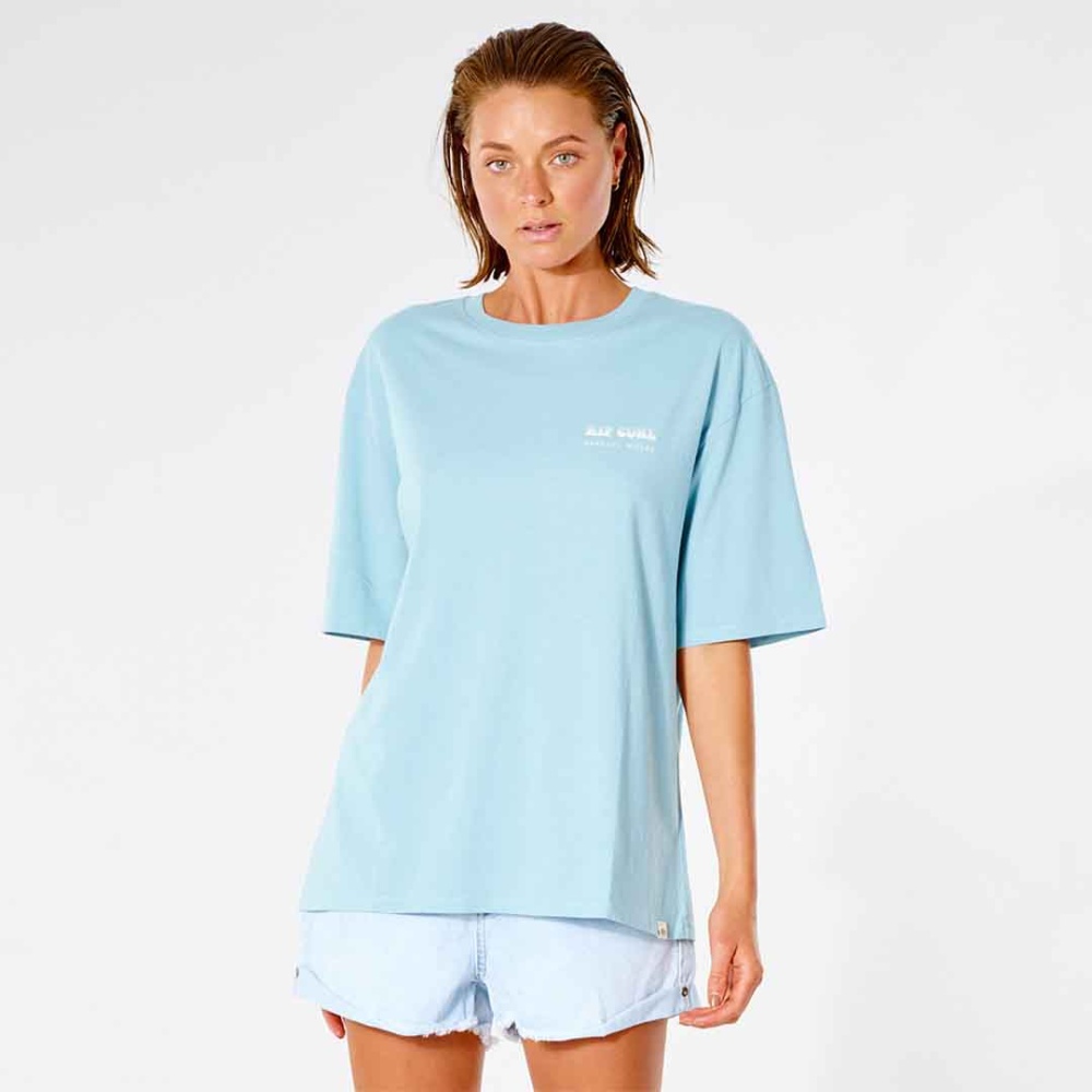 Rip Curl Destroy Waves Heritage Fit T-Shirt in Teal