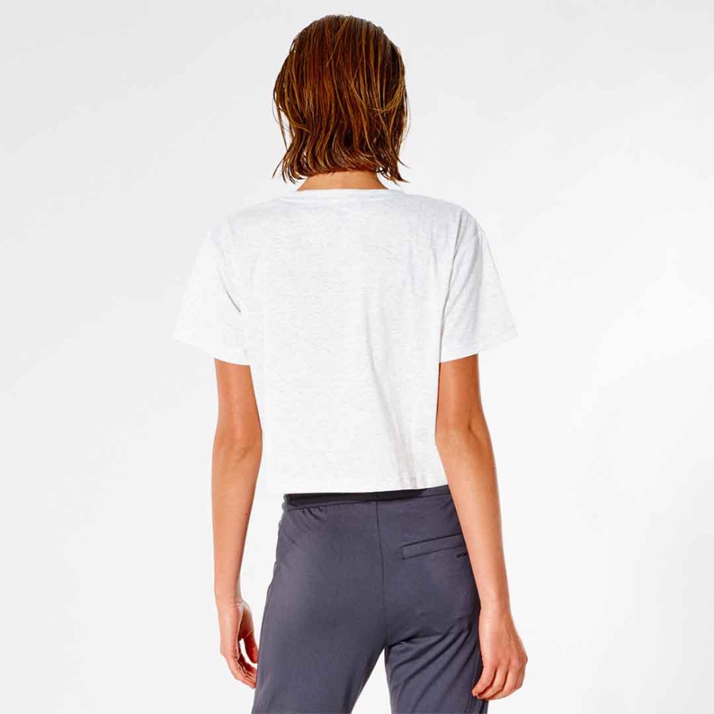 Rip Curl VaporCool Crop T-Shirt in Light Grey Heather