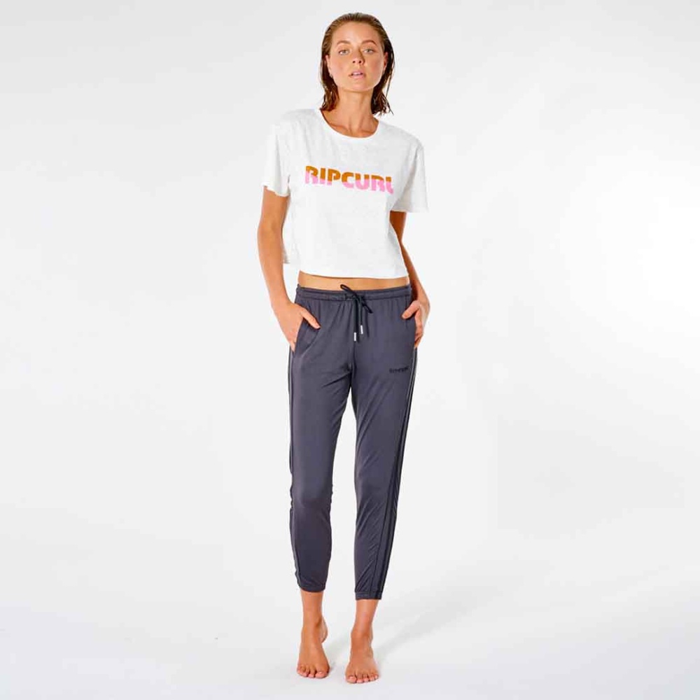 Rip Curl VaporCool Crop T-Shirt in Light Grey Heather