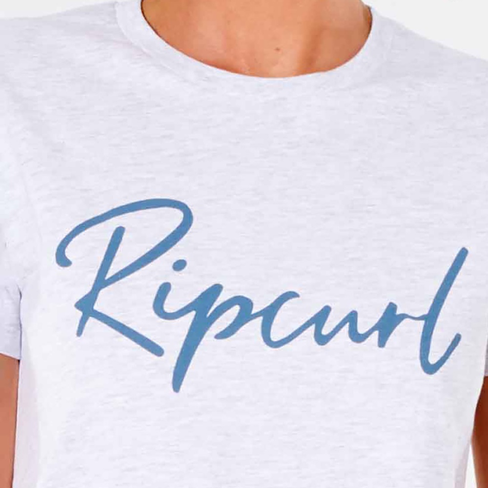 Rip Curl Standard Script T-Shirt in Light Grey Heather