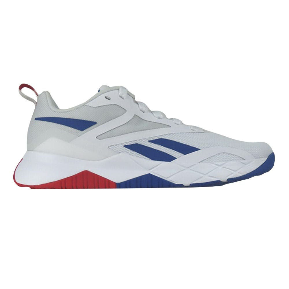 Reebok NFX Trainers Men's Shoes In FTR White/Cold Grey/Vector Blue