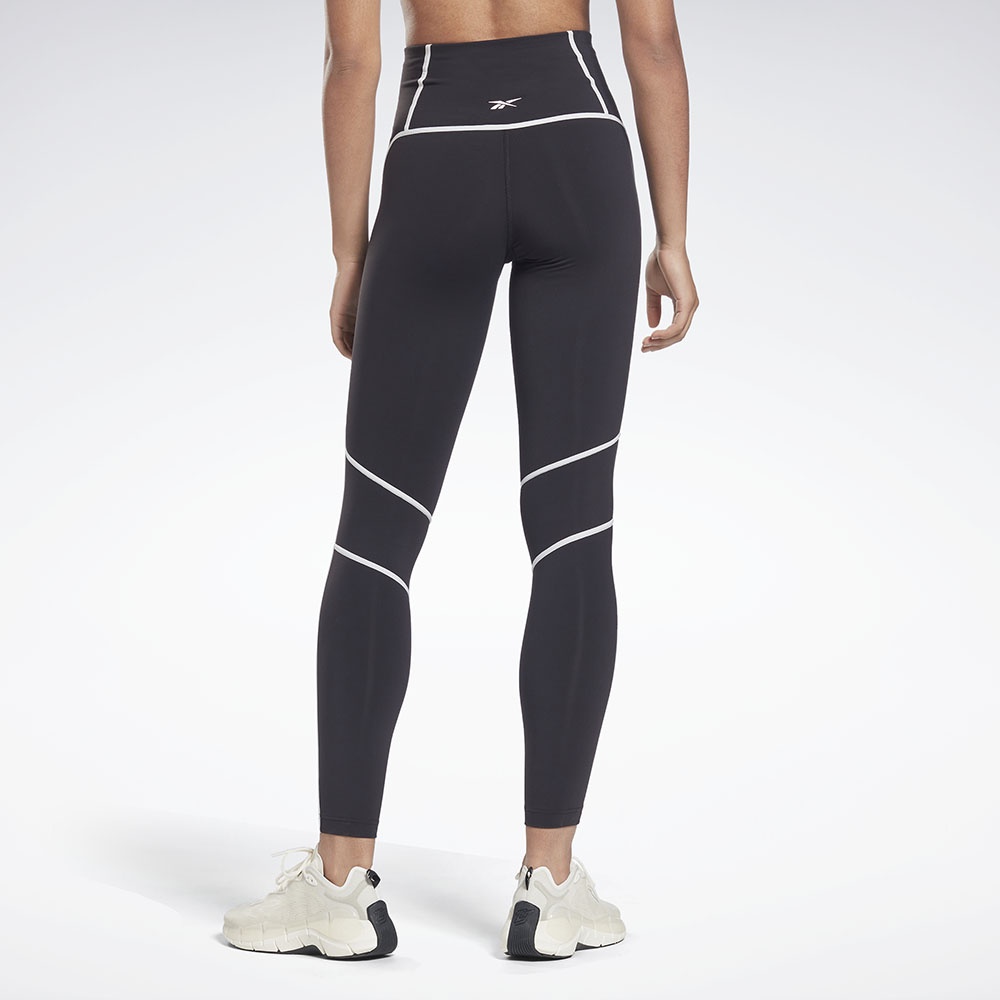 Reebok Lux High-Waisted Colorblock Leggings In Black