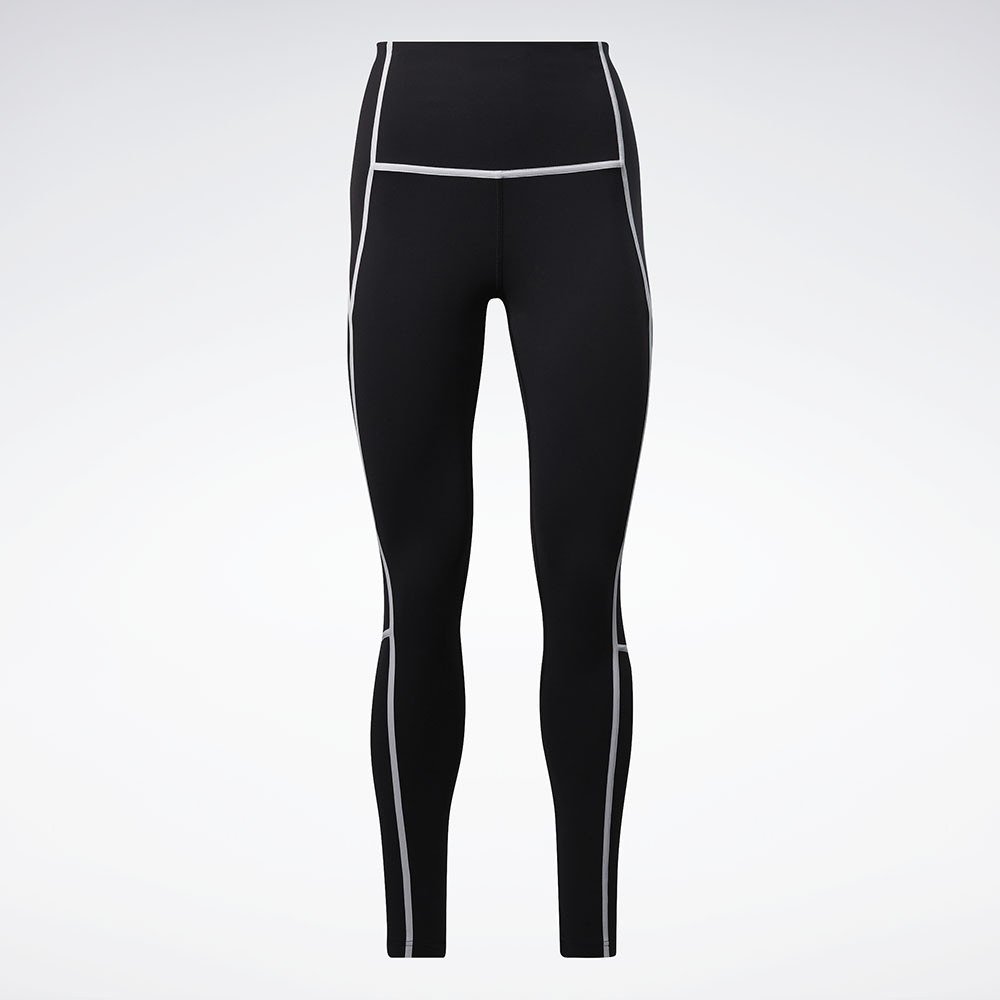 Reebok Lux High-Waisted Colorblock Leggings In Black