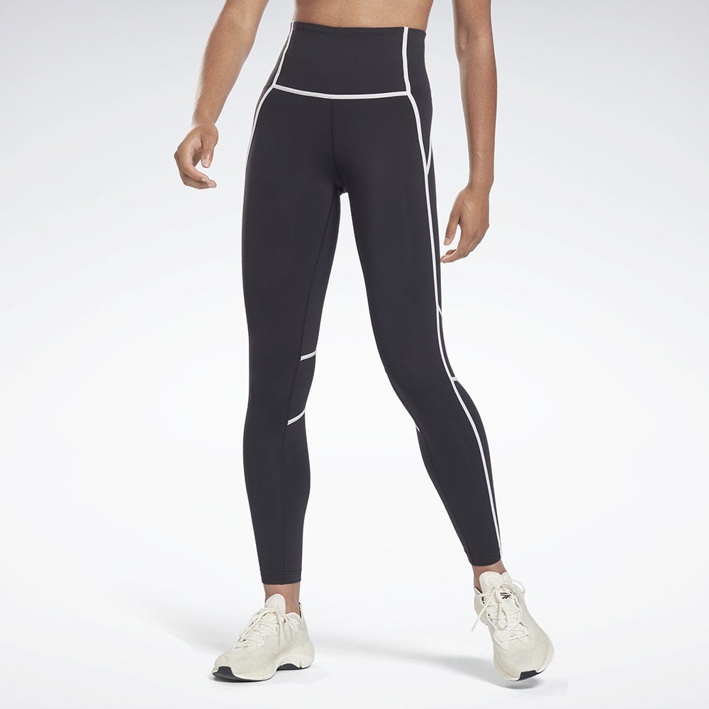 Reebok Lux High-Waisted Colorblock Leggings In Black
