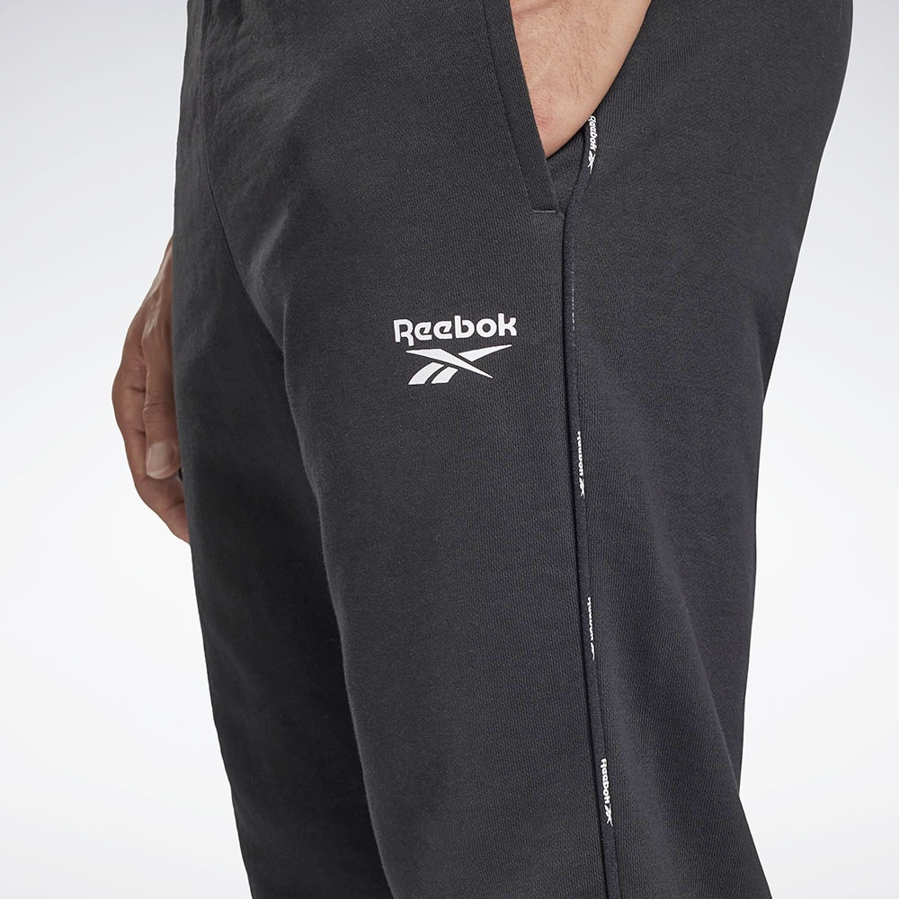 Reebok Workout Ready Piping Joggers In Black