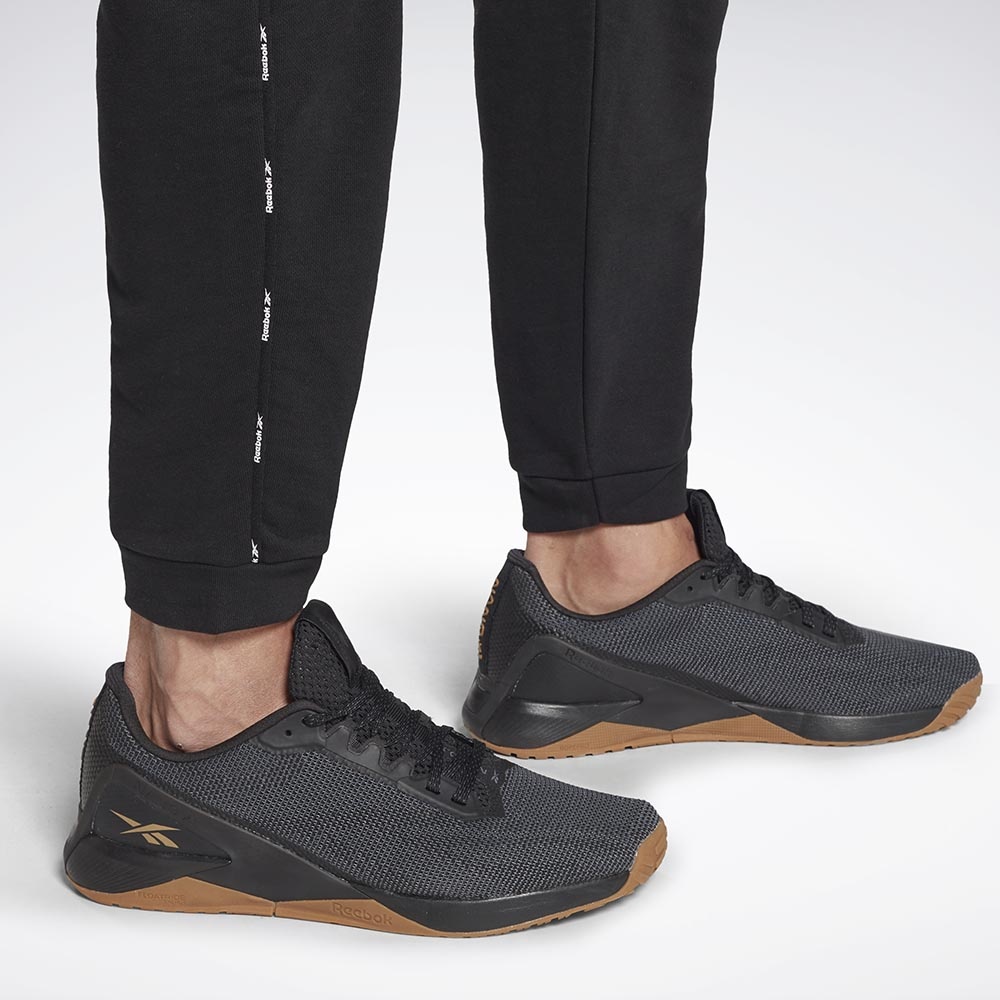 Reebok Workout Ready Piping Joggers In Black