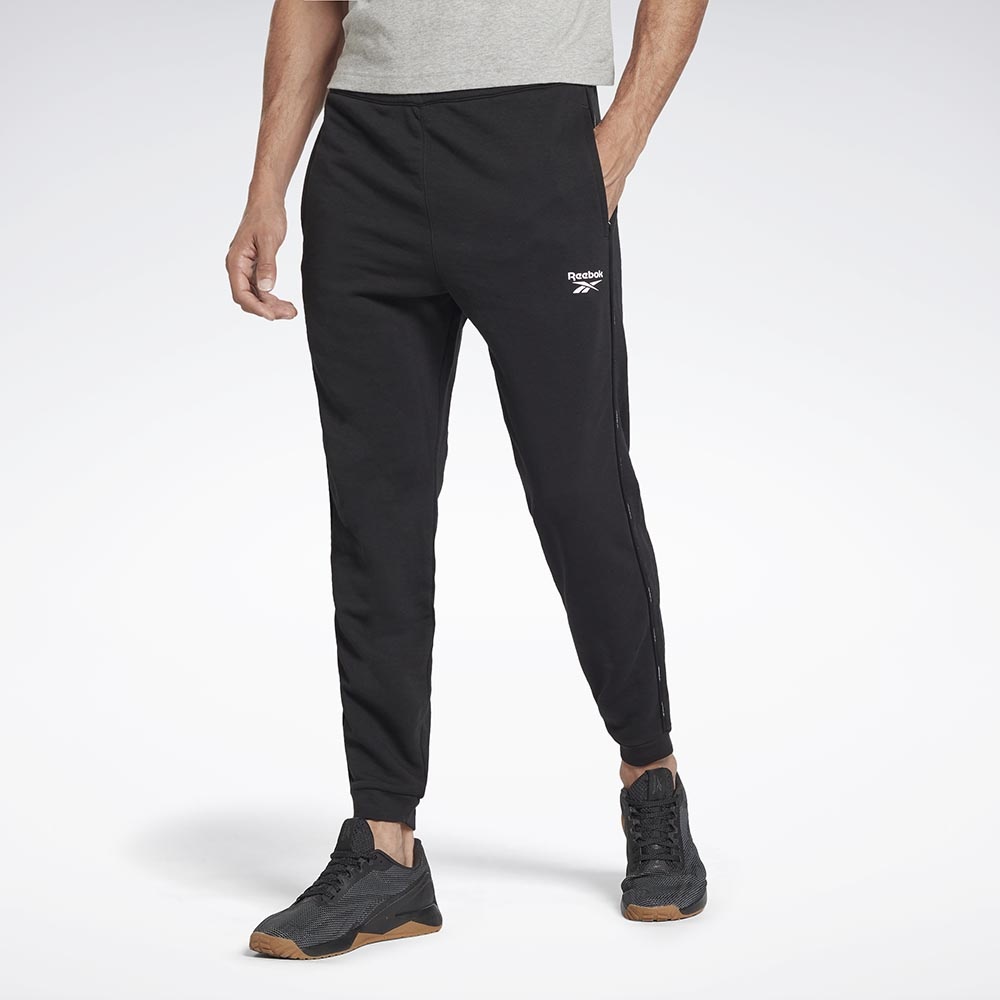 Reebok Workout Ready Piping Joggers In Black