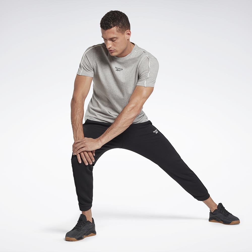 Reebok Workout Ready Piping Joggers In Black