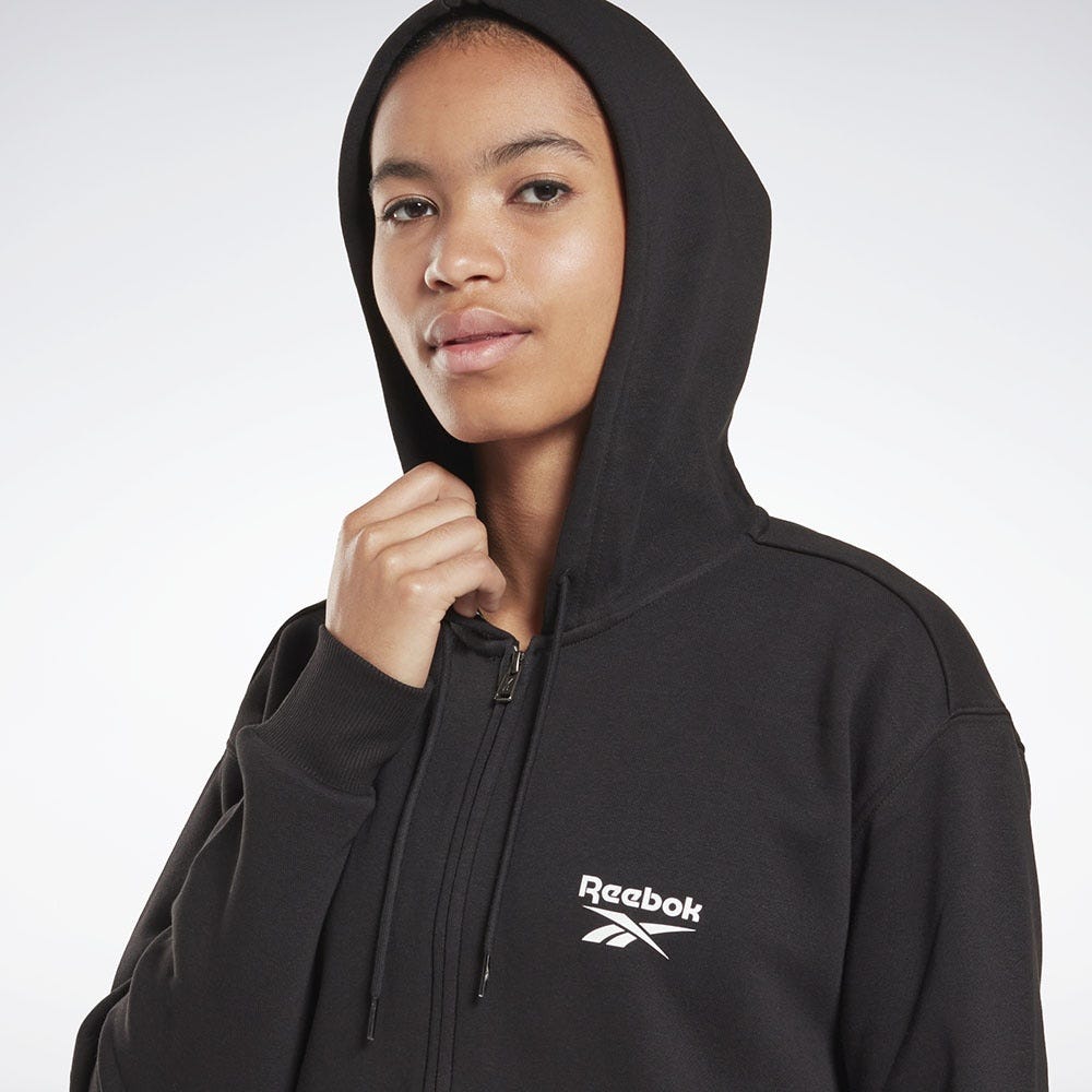 Reebok Identity Zip-Up Hoodie In Black