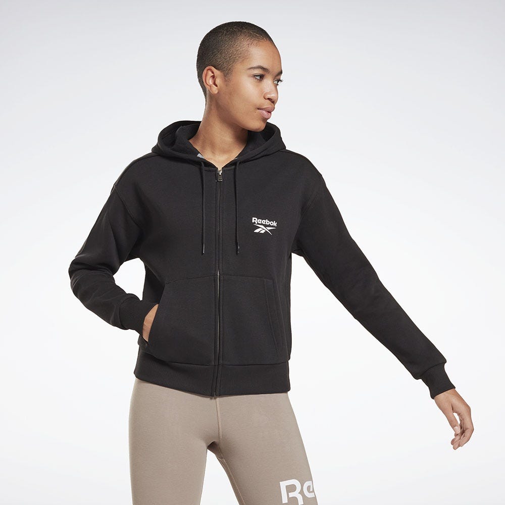 Reebok Identity Zip-Up Hoodie In Black