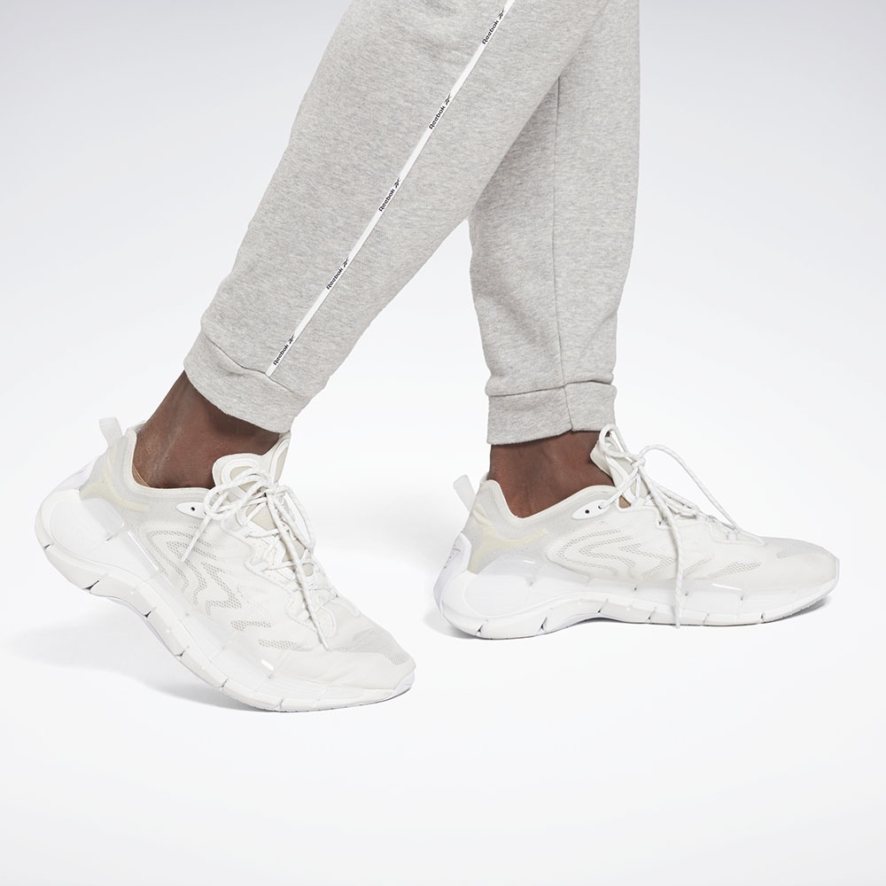 Reebok Workout Ready Piping Joggers In Medium Grey Heather