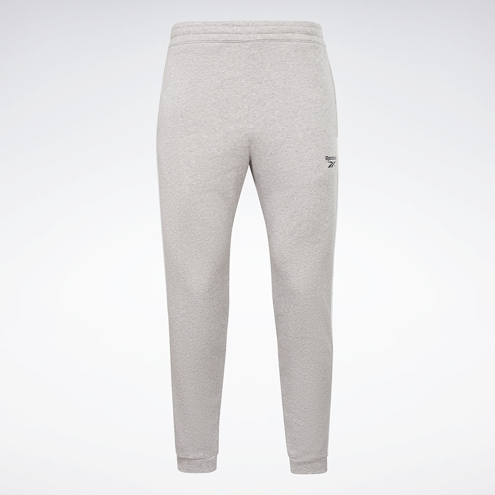 Reebok Workout Ready Piping Joggers In Medium Grey Heather