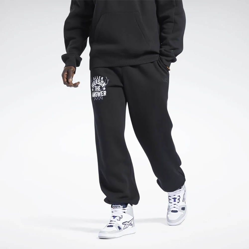 Reebok Iverson Basketball Fleece Pants In Black