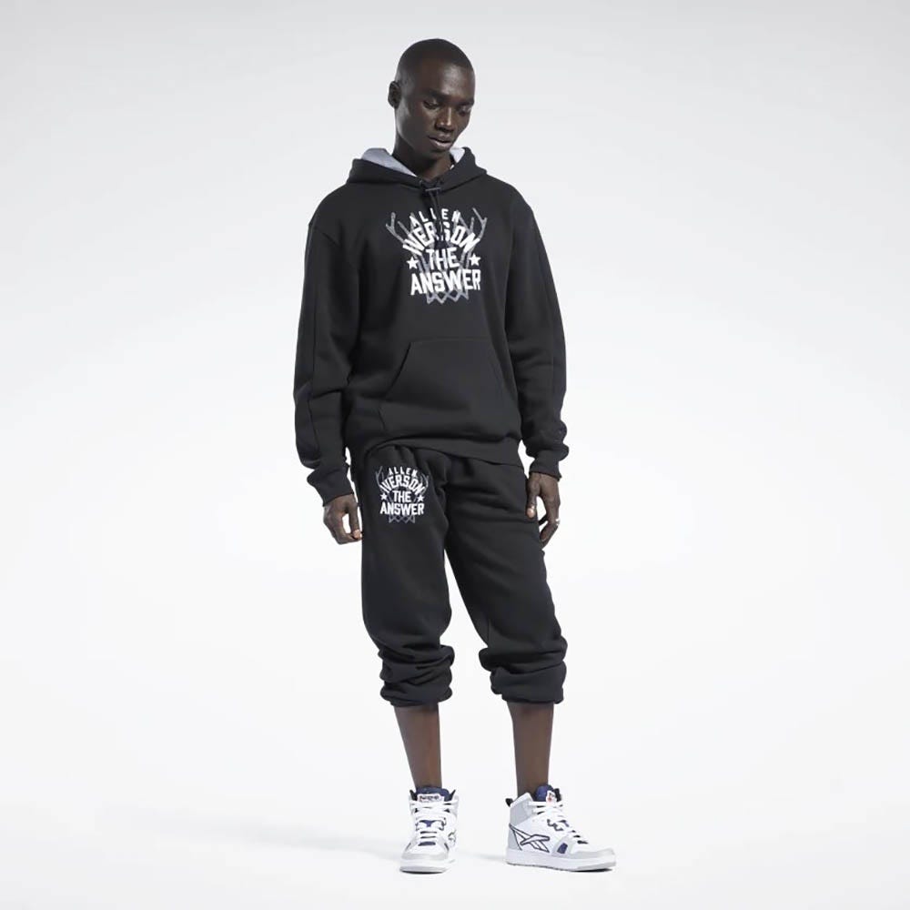 Reebok Iverson Basketball Fleece Pants In Black