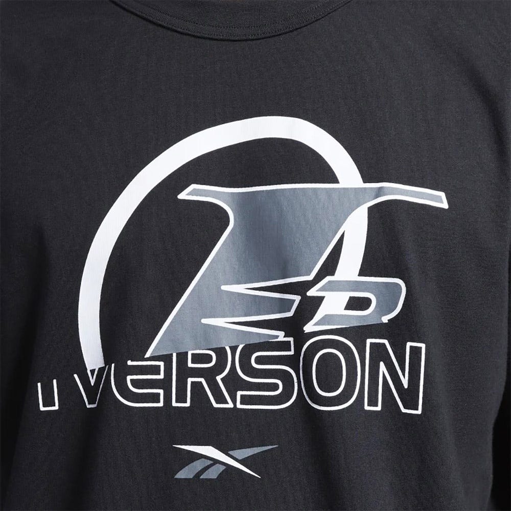 Reebok Iverson Basketball I3 Logo Short Sleeve T-Shirt In Black