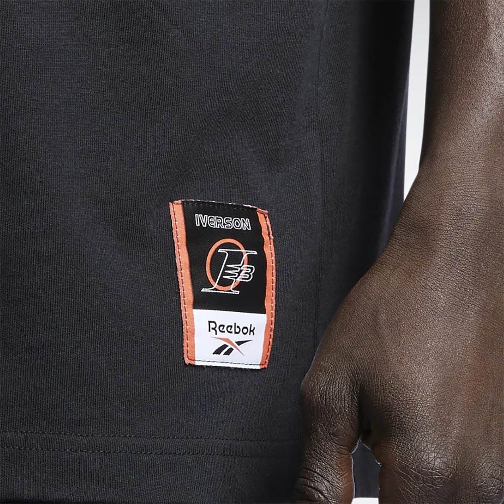 Reebok Iverson Basketball I3 Logo Short Sleeve T-Shirt In Black