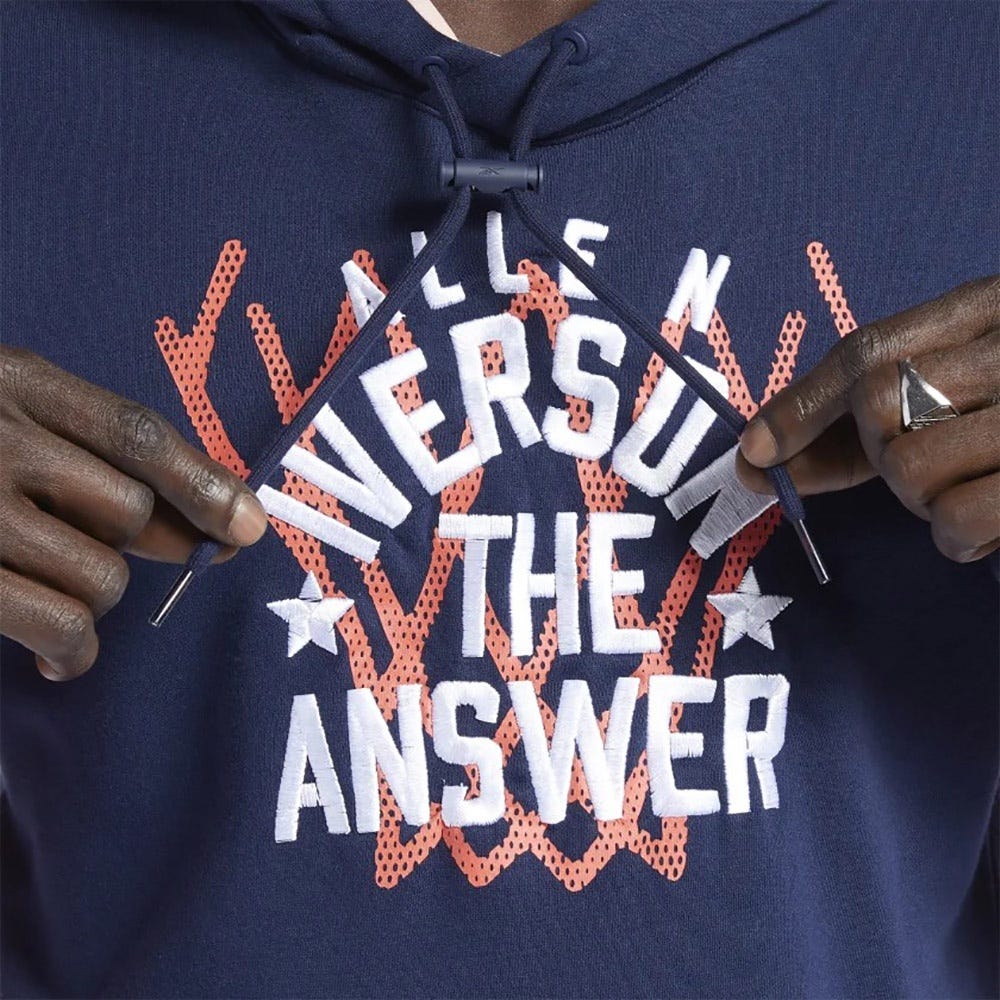 Reebok Iverson Basketball Fleece Hoodie In Vector Navy