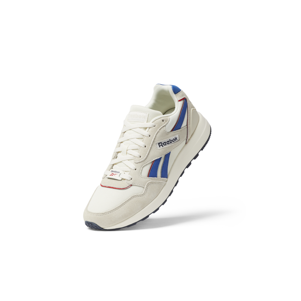 Reebok GL 1000 Unisex Shoes In Classic White/Vector Blue/Vector Red